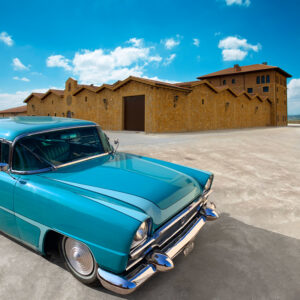 exposicion de coches clasicos en bodega hacienda lopez de haro